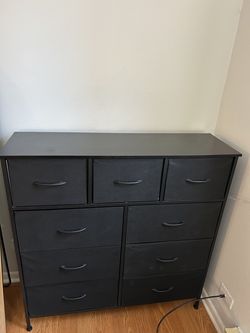 Black Fabric Drawer Dresser