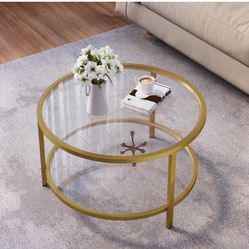 Two-Tier Gold Coffee Table