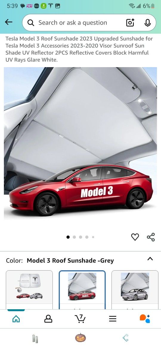 Tesla Model 3 Roof Sunshade