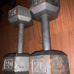 Comes with two dumbbells as shown 20lb each