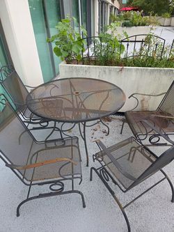Patio dining table and chairs