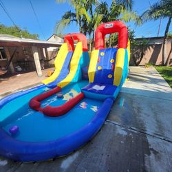 inflatable pool with slides