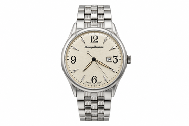 Tommy Bahama TB3028 Men's 40mm Swiss Quartz Watch Silver Dial Stainless Steel