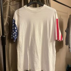 Vintage American Flag Sleeves Shirt