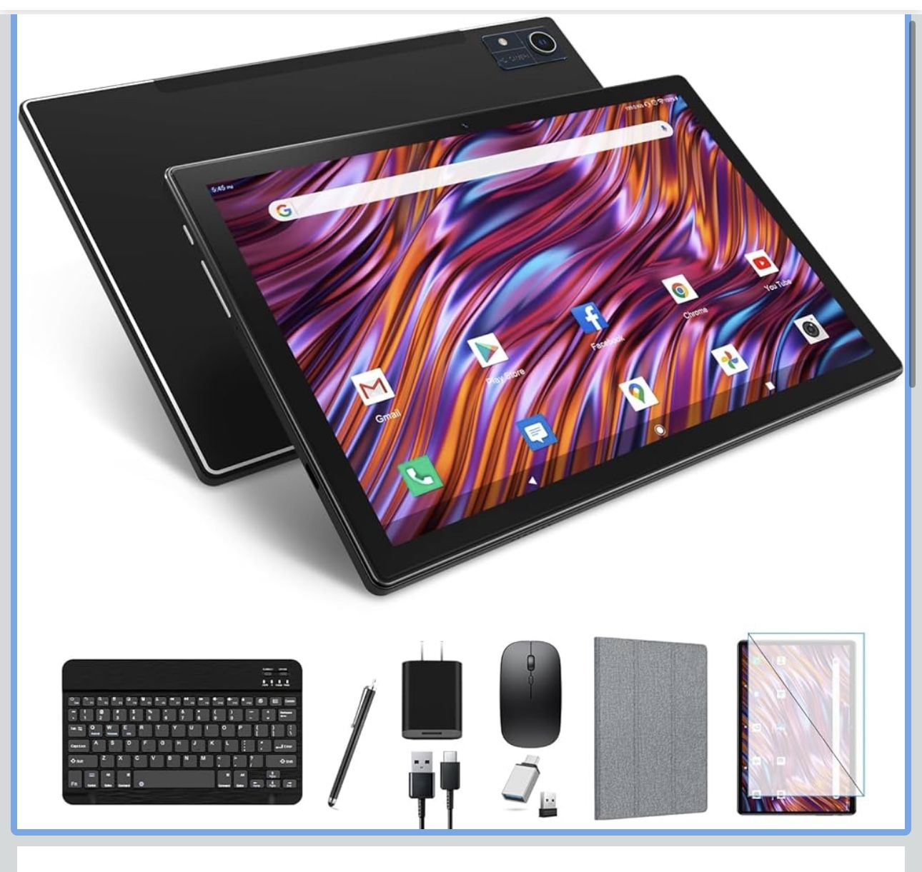 Latest 2025 Android 13 Tablet, 128GB+16(8+8 Expand)GB/512GB Expandable, Octa-Core Tablet with 5G WiFi, 8000mAh Battery, 10.1 inch Tableta with 21MP Ca
