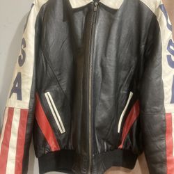 USA Leather Jacket slightly used mint condition 