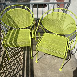PAIR OF LIME GREEN LWTIO CHAIRS
