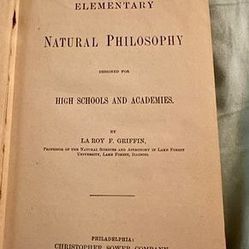 Antique Book - Elementary Philosophy 1897