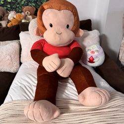 Jumbo Curious George Plush 48" 2005 Kellytoy Universal Studios Vintage 