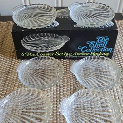 6 Vintage coaster sets by anchor hocking