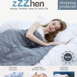 ZZZhen Weighted Blanket - High Breathability - 48''72'' 15LB - Premium Heavy Blankets - Calm Sleeping for Adult and Kids, Durable Quilts and Quality C