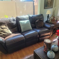 Estate Sale.. Leather Power Sofa & Loveseat Industrial Design complete set