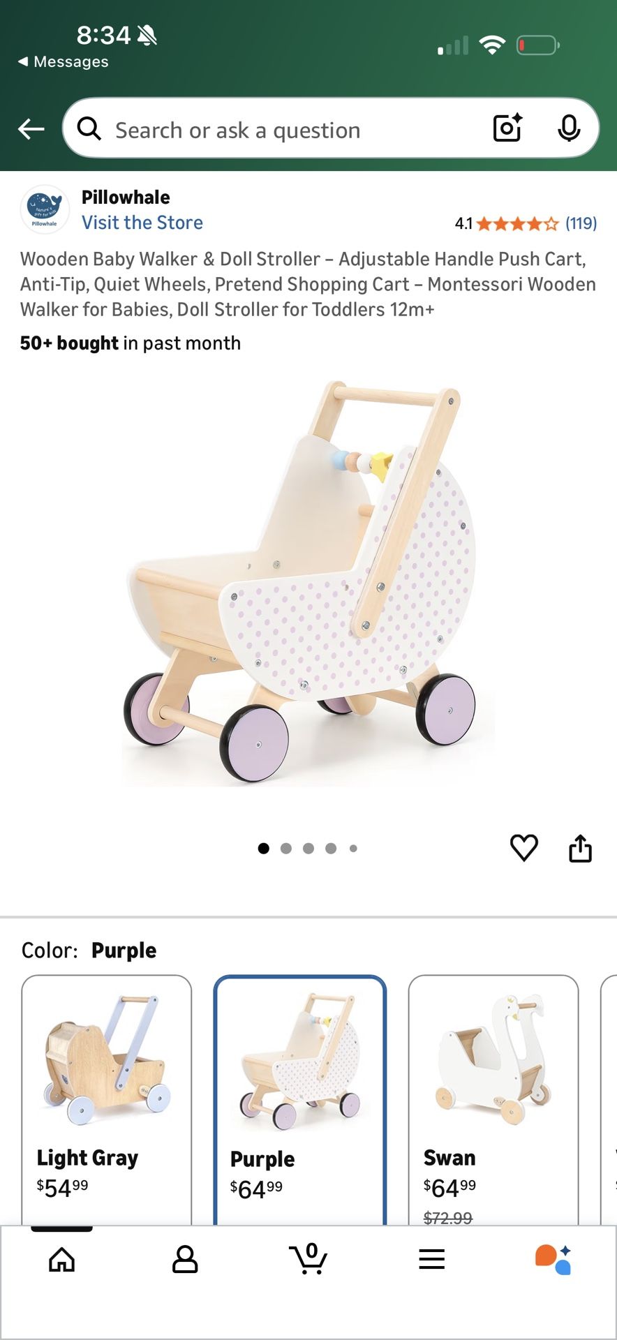 Wooden Baby Walker & Doll Stroller
