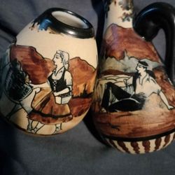 Ciboure Vase& Piicher Signed C.Fischer 1909