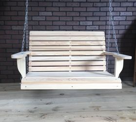 2 Seater Sealed Wood Porch Swing With Canvas Cover