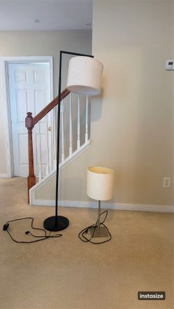 IKEA Floor lamp and table lamp with linen shades