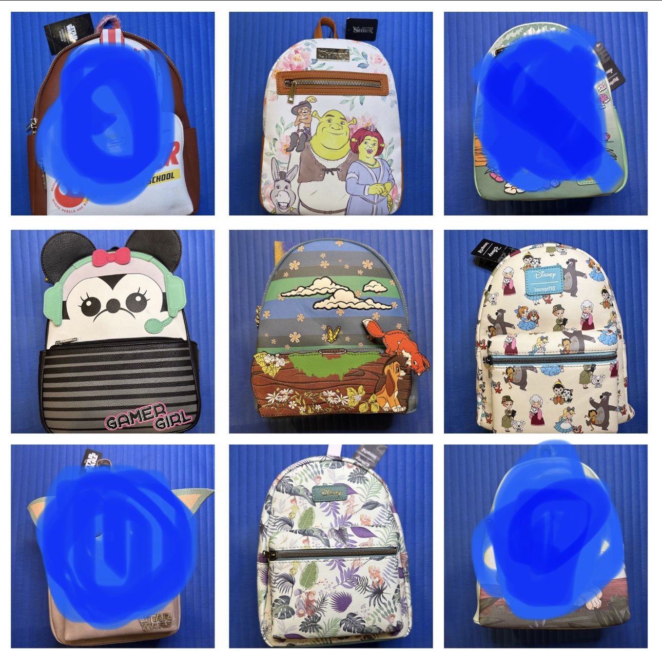  Assortment of Mini Backpacks (Loungefly, Danielle Nicole, Bioworld) -ALL NWTs  - $40 FIRM 