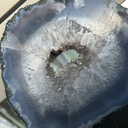 Natural Amethyst Quartz Slice w/ Blue Agate