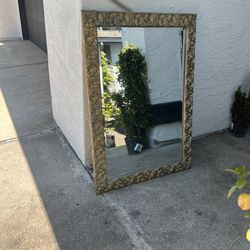 Arched Gold Antique Mirror 