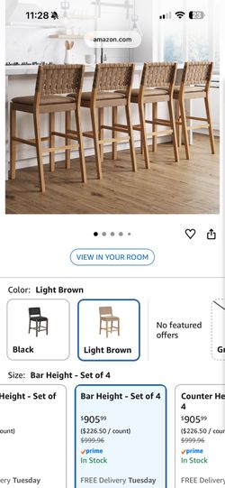 Bar height bar stools set of four