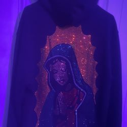 All Peso No Besos La Virgencita Rhinestone Hoodie