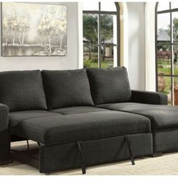Brand New Dark Grey Sectional Sofa Sleeper 