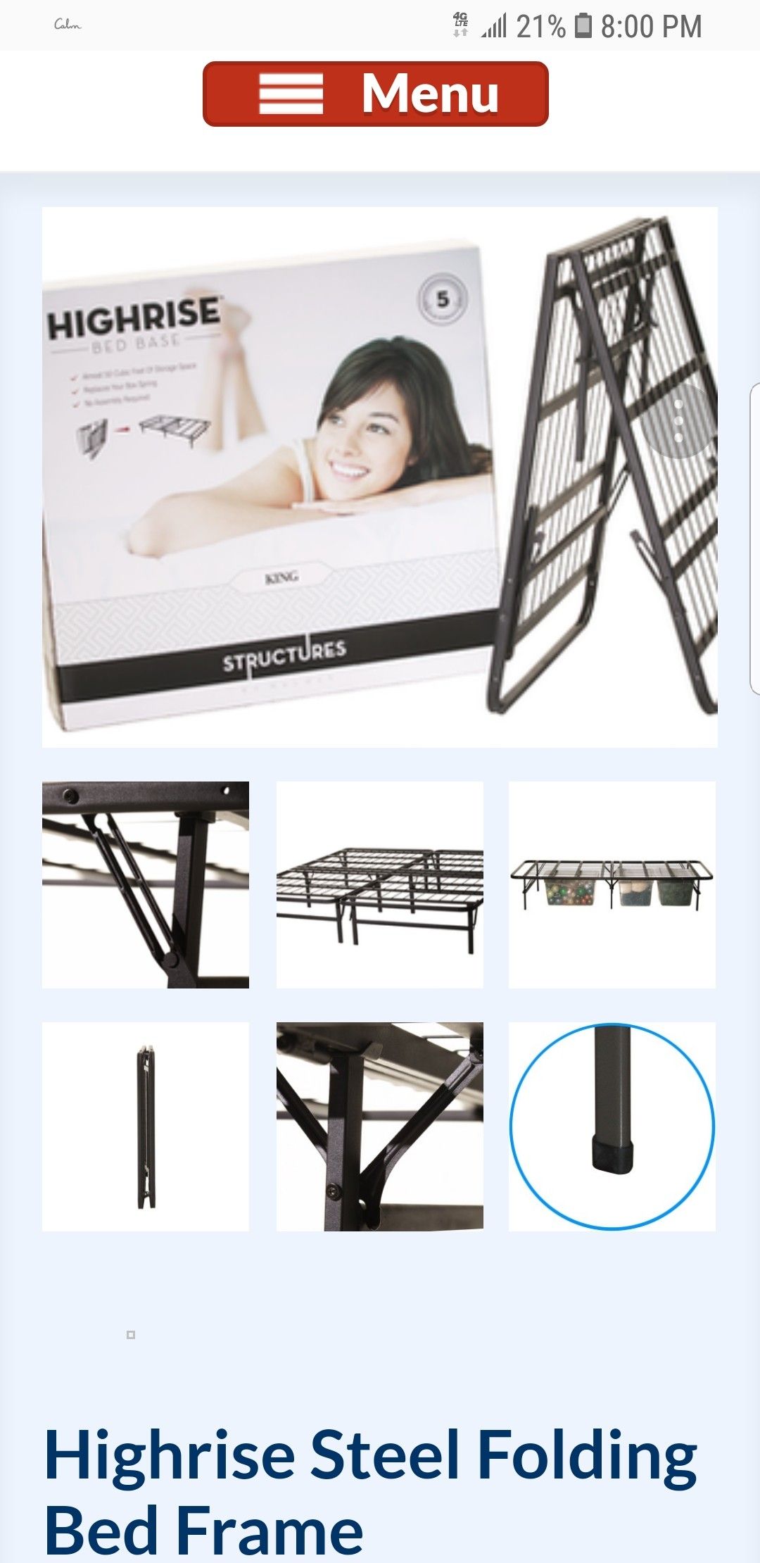 Twin Structures Highrise Folding Bed Frame