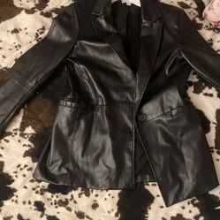 Black leather jacket