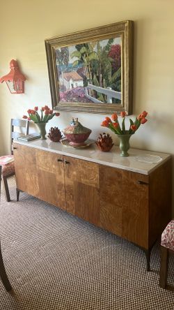 Buffet burl wood with granite top