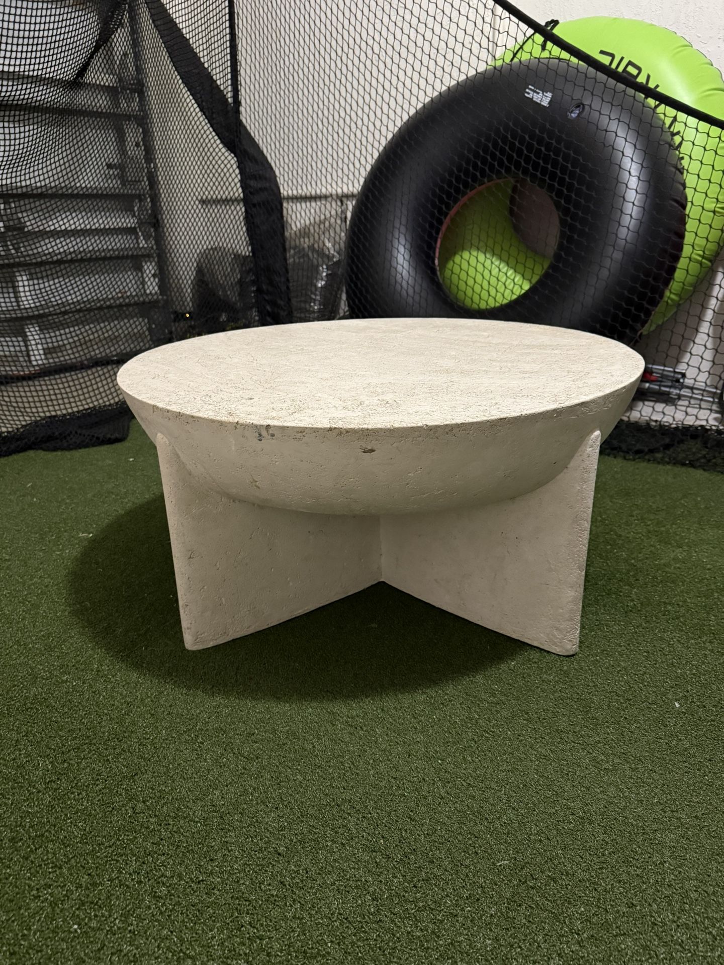 White Lava Rock Stone Coffee Table 30in