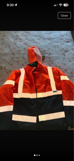 Hi-Vis Safety Jacket Orange and Black