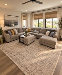 $4k Retail! Delivery Available! HUGE CUTE U SHAPED SECTIONAL COUCH W OTTOMAN AND PILLOWS!