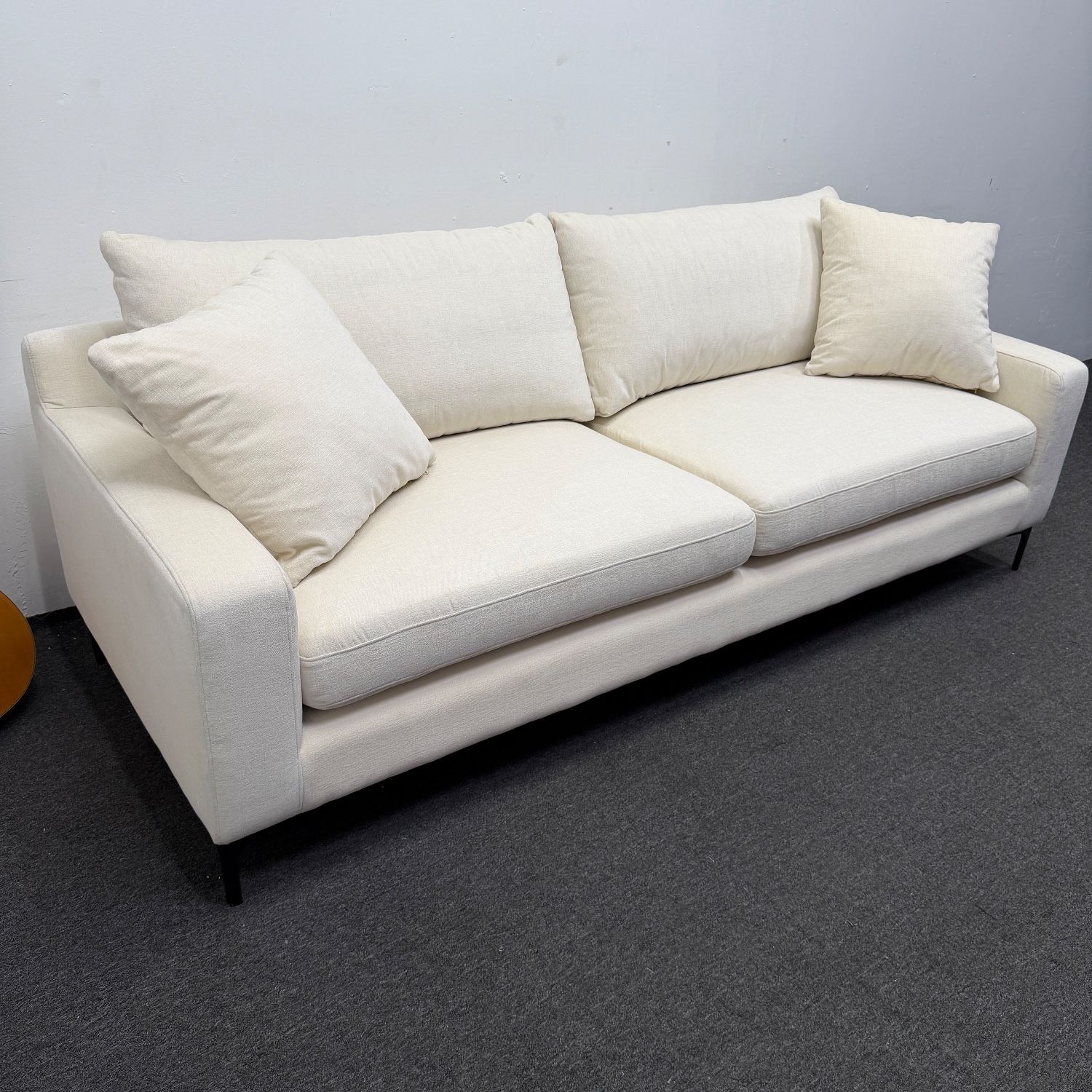 *Open Box Return* ⬜️ White Sloan Fabric 2-Seat Sofa (Half Priced) 2.2k Retail - Can Deliver