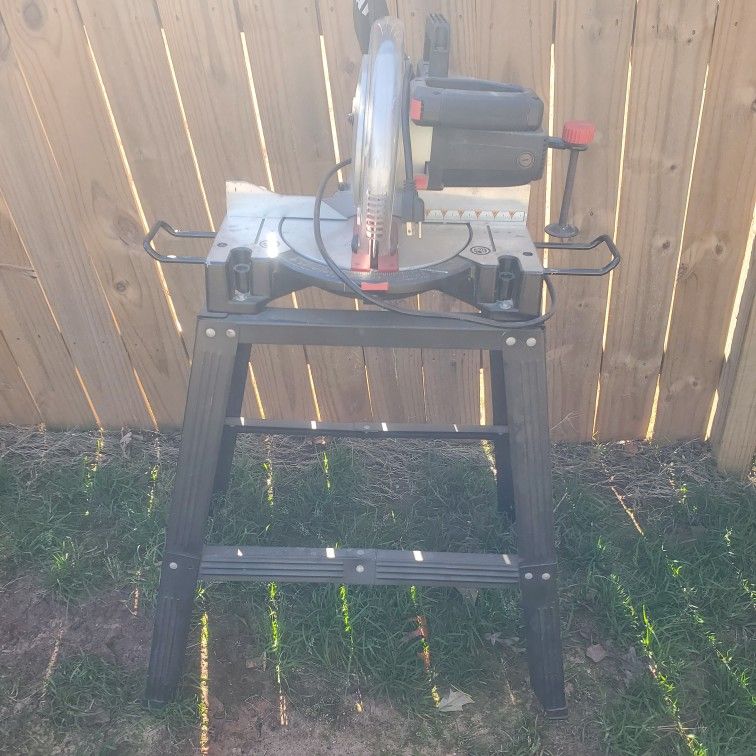 10" COMPOUND MITER SAW with STAND & LASER TRAC