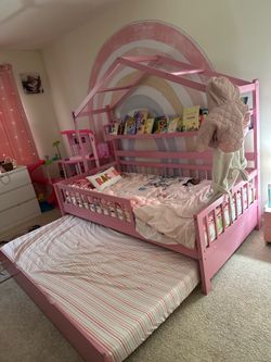 Kids bed frame and two twin beds