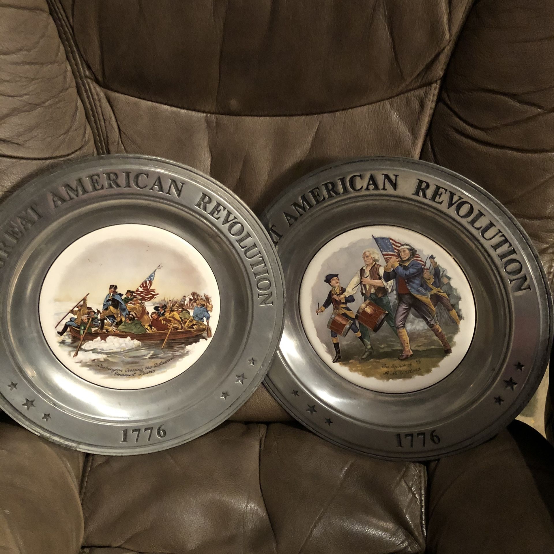 1973 and 1975 Canton Ohio “ The Great American Revolution 1776” collector plates, 2 Photos