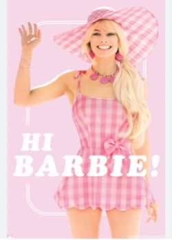 Hi Barbie mounted poster