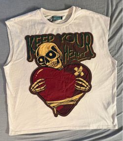 Genuine Keep Your Heart Skeleton Graphic Muscle Tee
