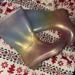 Rain boots Cotton Candy Colors Rainbow Size 13 Kids