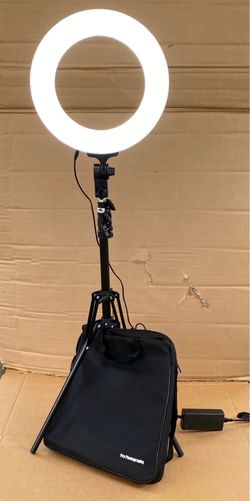 New 14” LED Ring Light With Tripod Stand, Phone Holder & Adjustable Color Temperature, Black