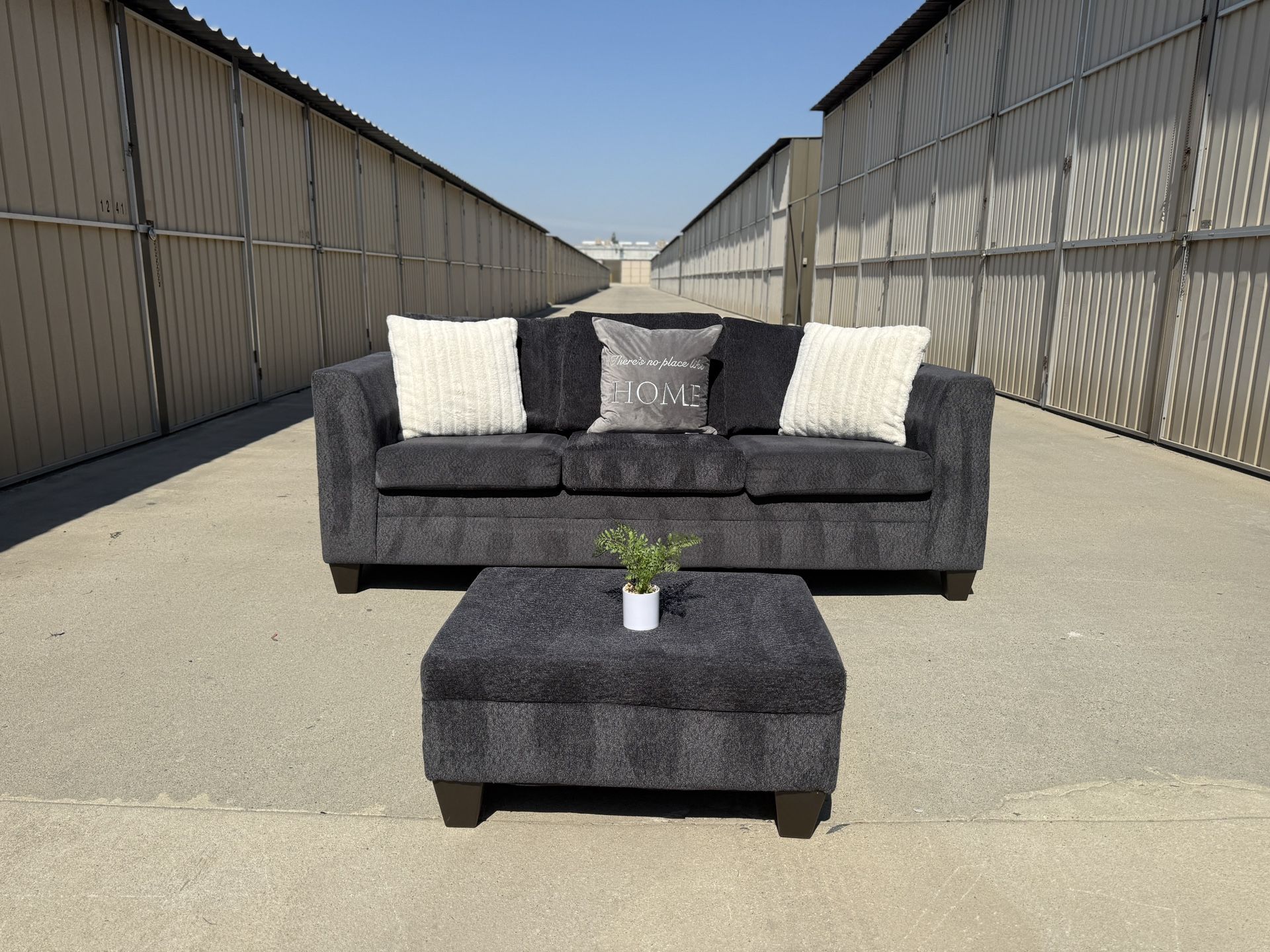 Beautiful 3 Seat Couch With Ottoman