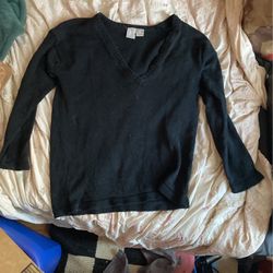 vintage Clifford & Wills black V neck cashmere sweater 