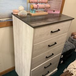 Tall Dresser And 2 Bed Side Tables 