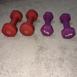 Two 5lb And 3lb Dumbbells