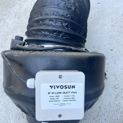 8” In-line Ouct Fan With Tube