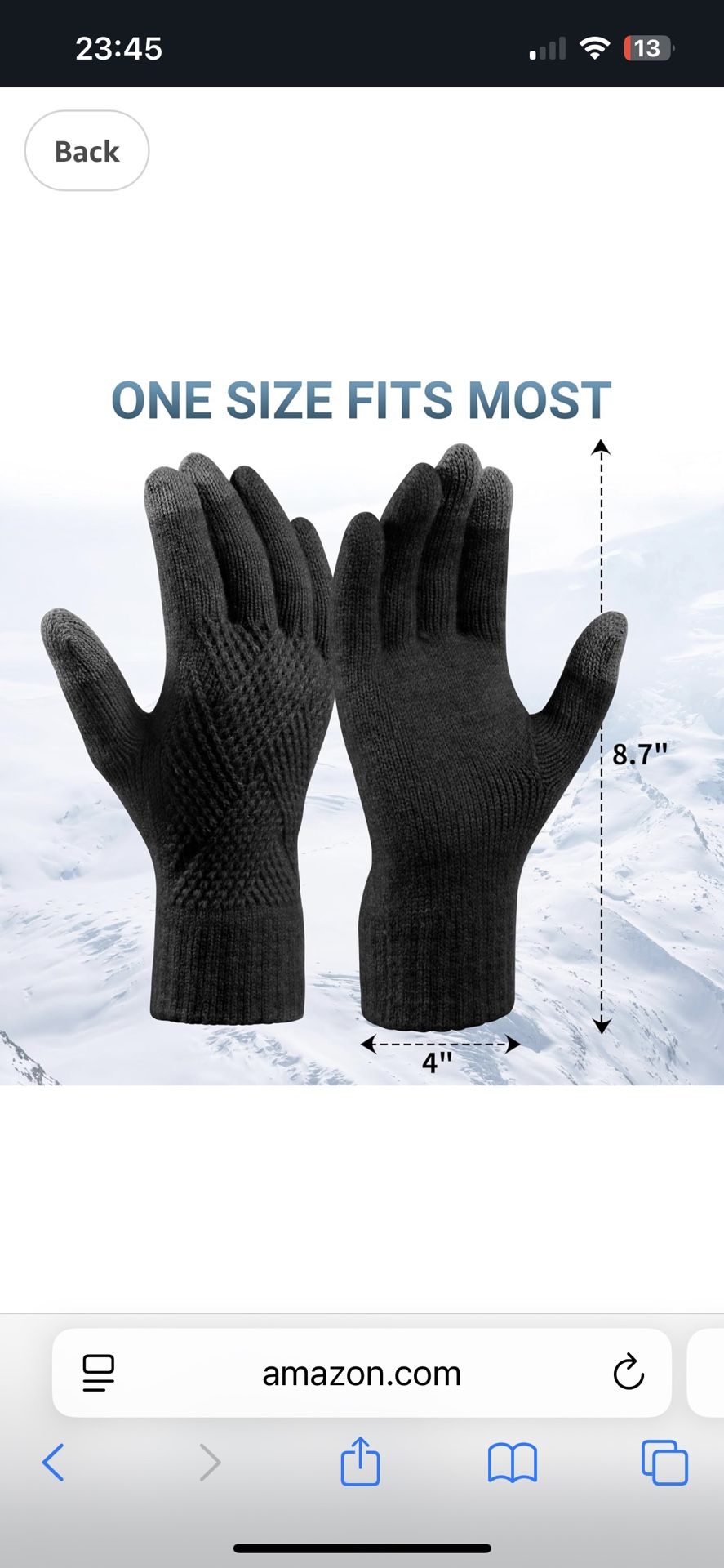 New Womens Winter Gloves, Warm Fleece Lined Winter Gloves, Touchscreen Glove, Elastic Cuff Knit Wool Glove for Women