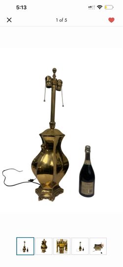Mid-Century Marbro Brass Double Socket Table Lamp - 30"