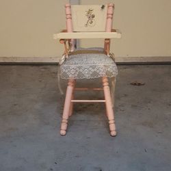 Antique vintage doll high chair
