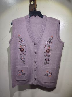 Purple Vest with floral design