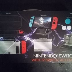 NINTENDO SWITCH KIT WITH 12 SWITCH ACCESSORIES